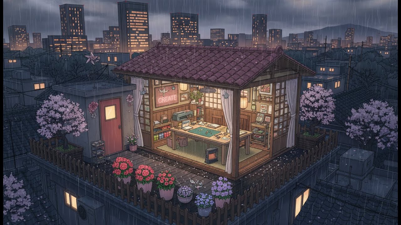 Rainy Night Study Room 🌧️ Cozy Spring Lofi For Deep Focus Reading And Distraction Free Work
