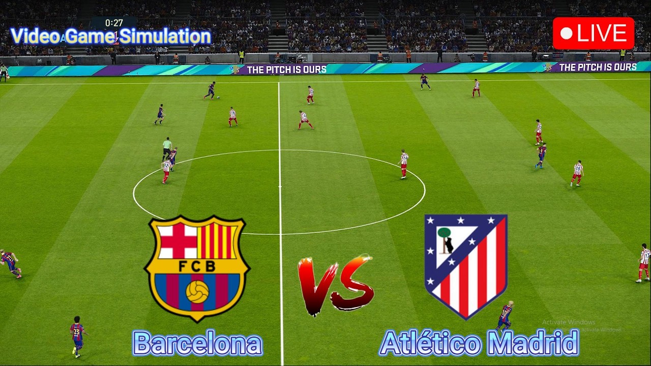 🔴LIVE : Barcelona vs Atlético Madrid | Copa del Rey - Semi-finals | Video Game Simulation