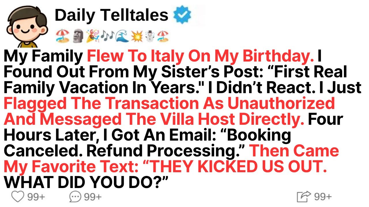 My Family Flew To Italy On My Birthday. I Found Out From My Sister’s Post: “First Real Family Vacati