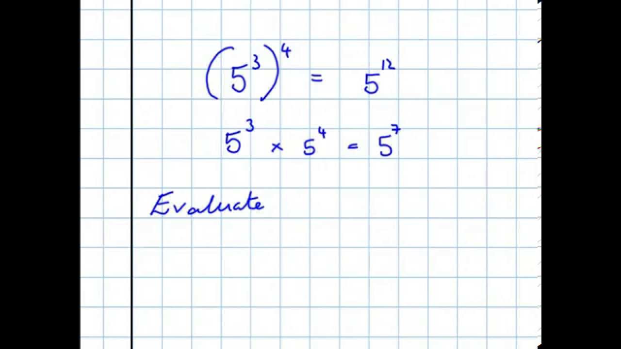 Advanced laws of indices