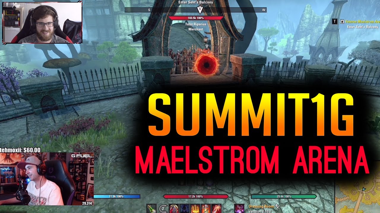 Watching Summit1g trying out ❗Vet Maelstrom Arena❗ on his Stamina Nightblade - Elder Scrolls Online