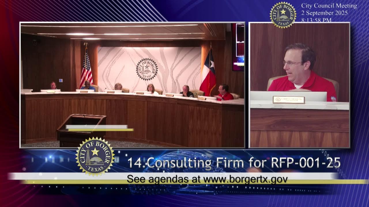 City of Borger - Regular City Council Meeting - September 2nd, 2025