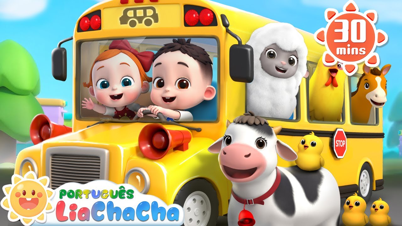 🚌🐾  As Rodas do Ònibus da Turma Animal | Canção da Fazenda | LiaChaCha Português - Músicas Infantis