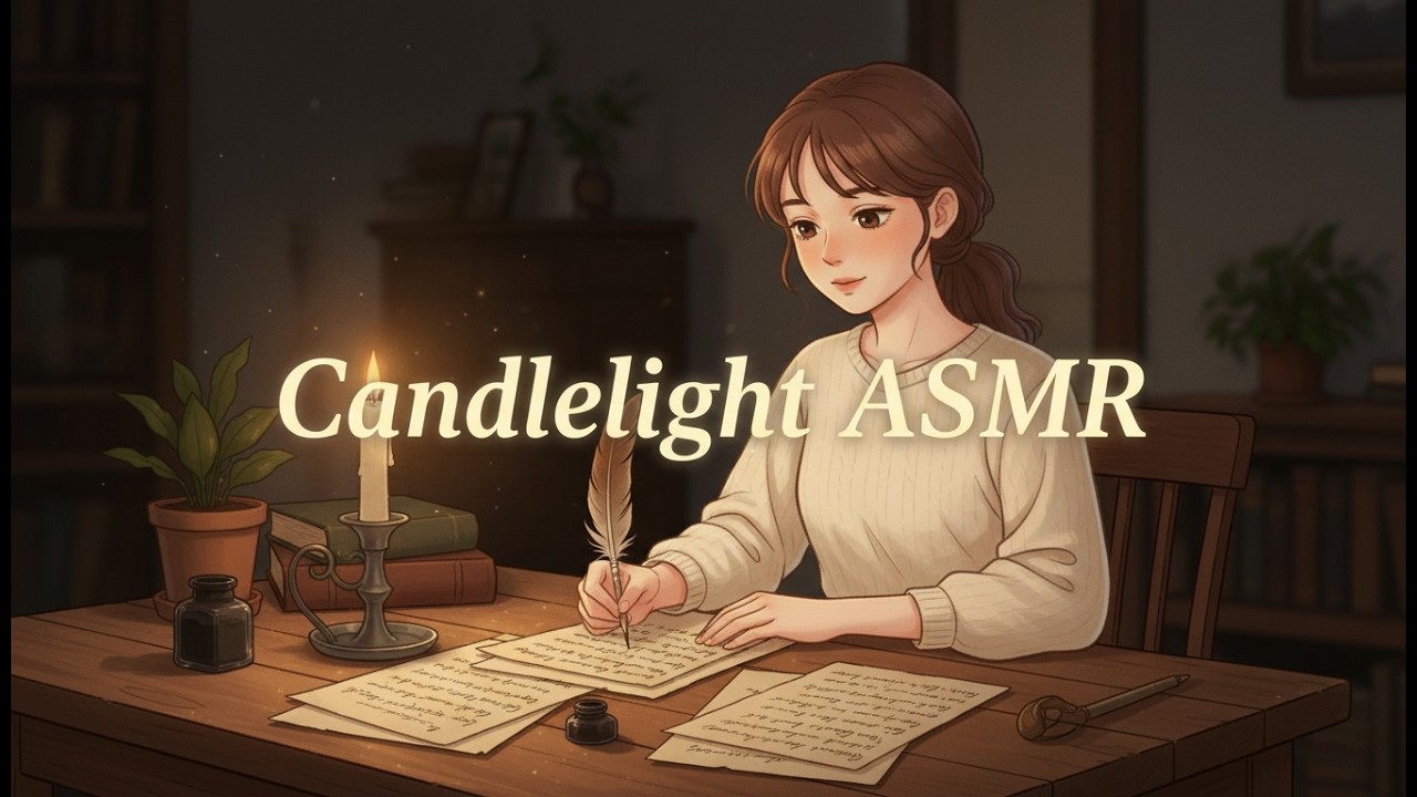 Slow Living by Candlelight 🕯️ Cozy Night ASMR Story | Writing Letters, Crickets, Peaceful Solitude