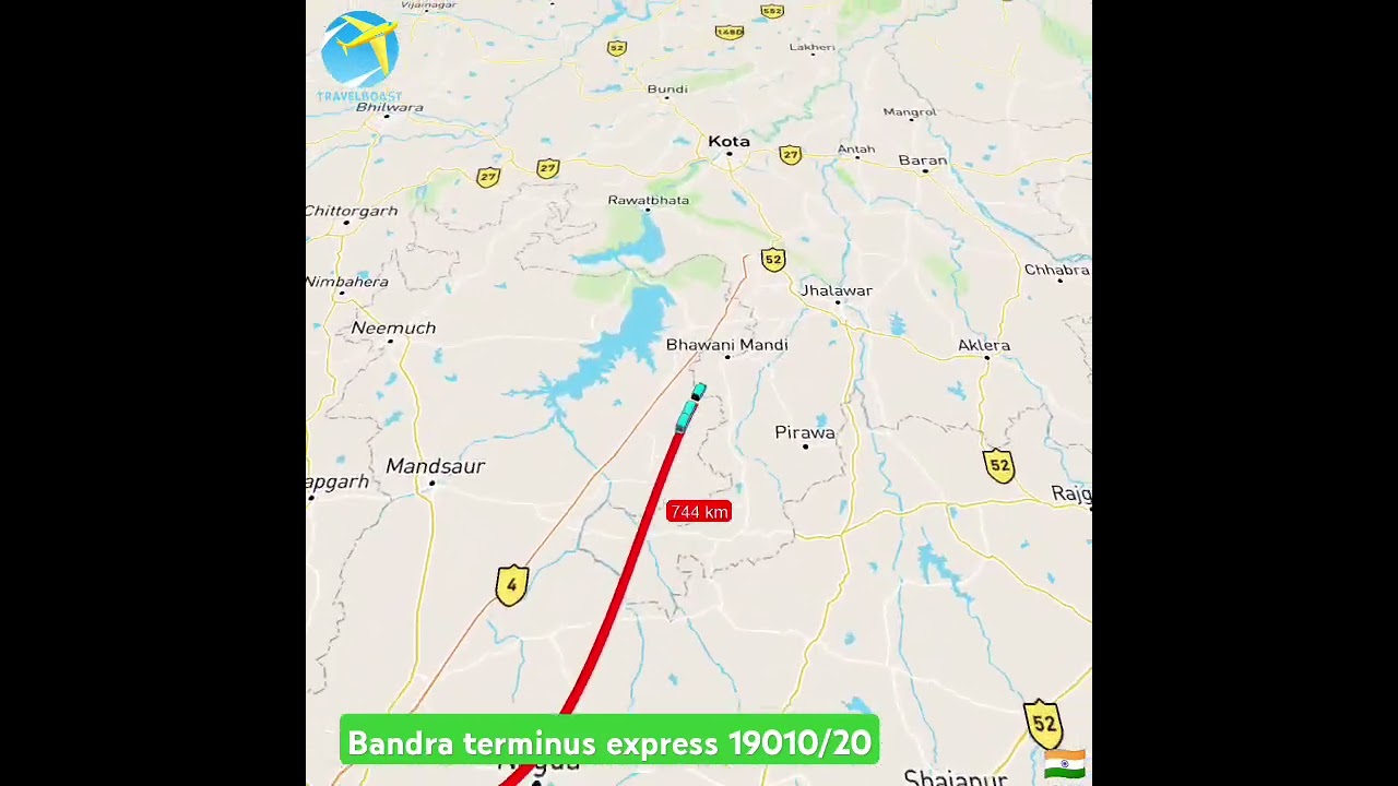 Bandra terminus express 19019/20 train route map #trainmap
