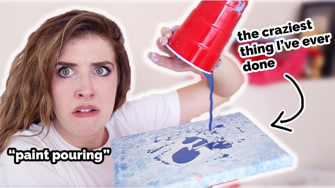 The MESSIEST Art EVER?! TRYING ACRYLIC POURING!