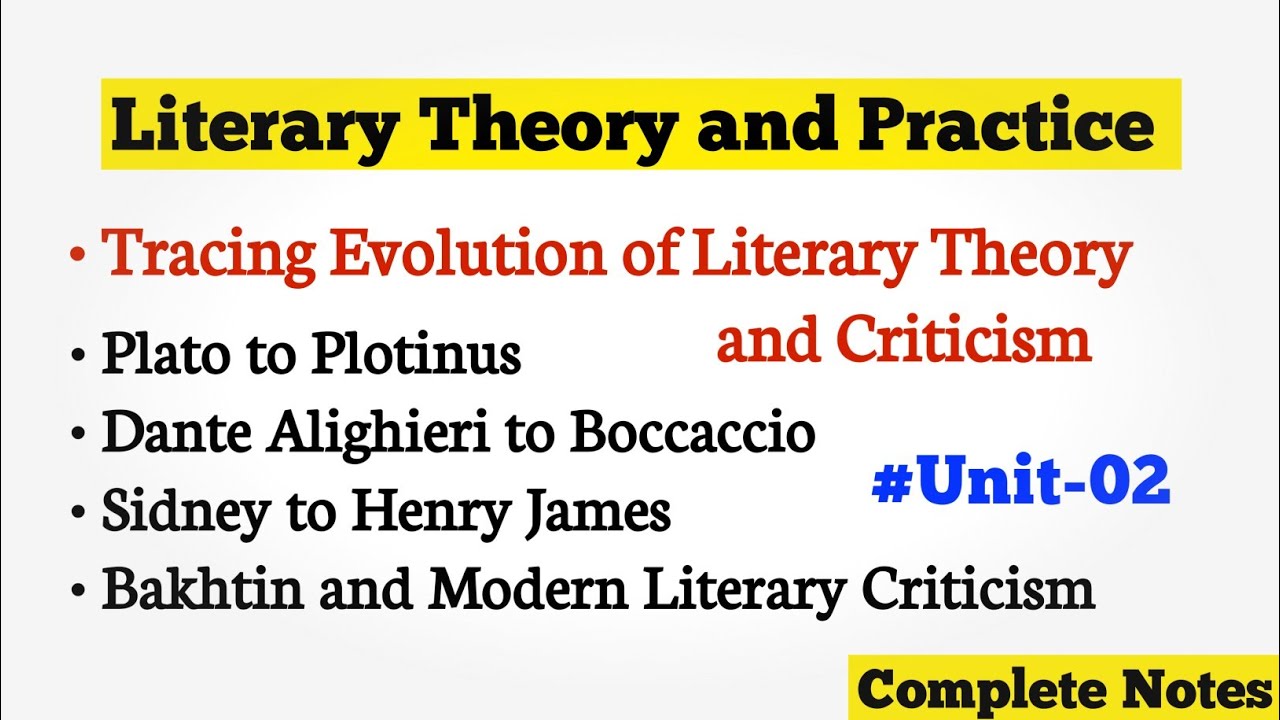 Tracing the Evolution of Literary Theory and Criticism | Plato to Bakhtin | Complete Notes