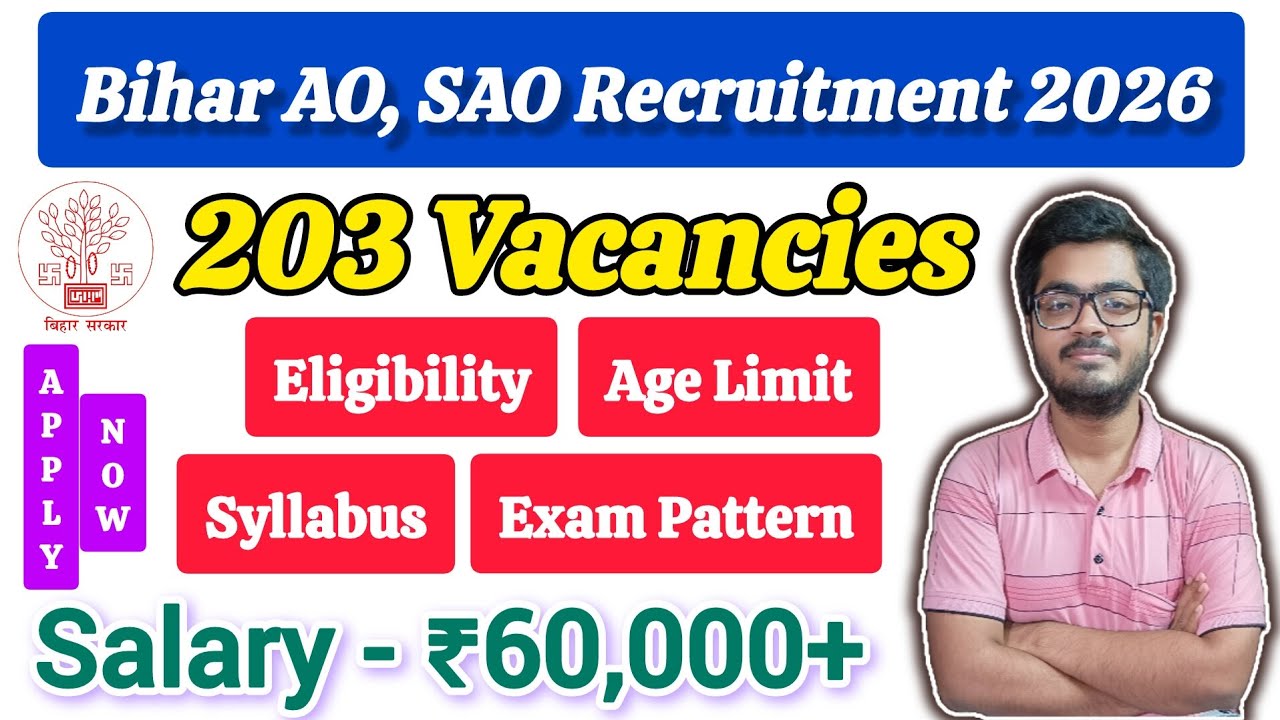 PRD Bihar Audit Officer Recruitment 2026 || 203 Vacancies || Pay Level 06 & 07 || Apply Online ||