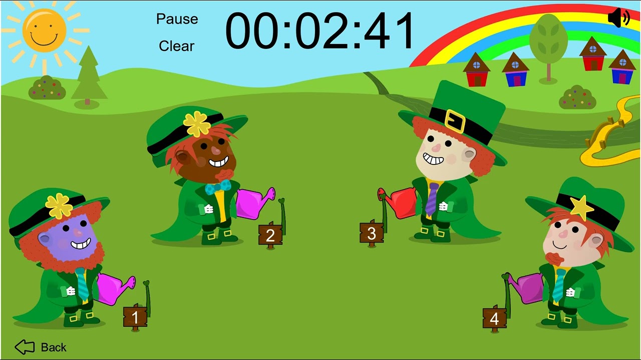 5 Minute St. Patrick's Day timer (4-leaf Clover fields)