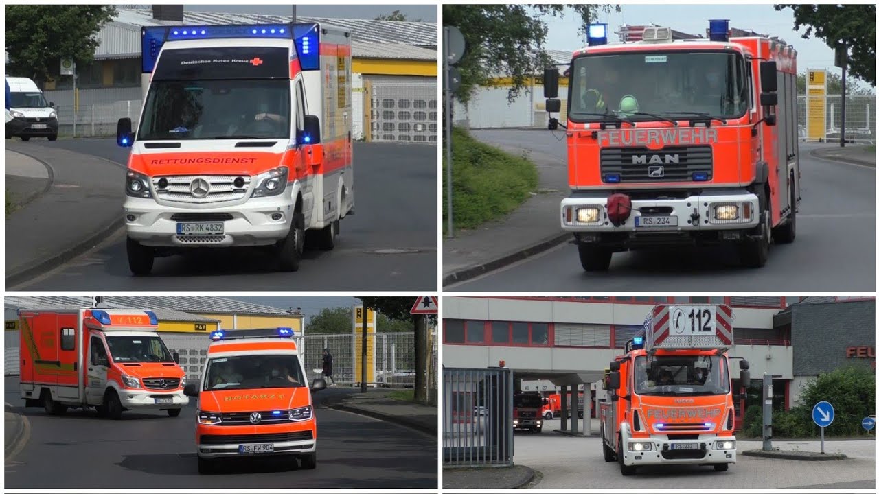 Einsatzfahrten von Feuerwehr & Rettungsdienst an der Feuerwache Remscheid