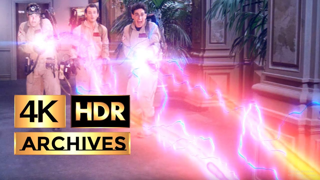 Ghostbusters [ 4K - HDR ] - First Encounter With Slimer 