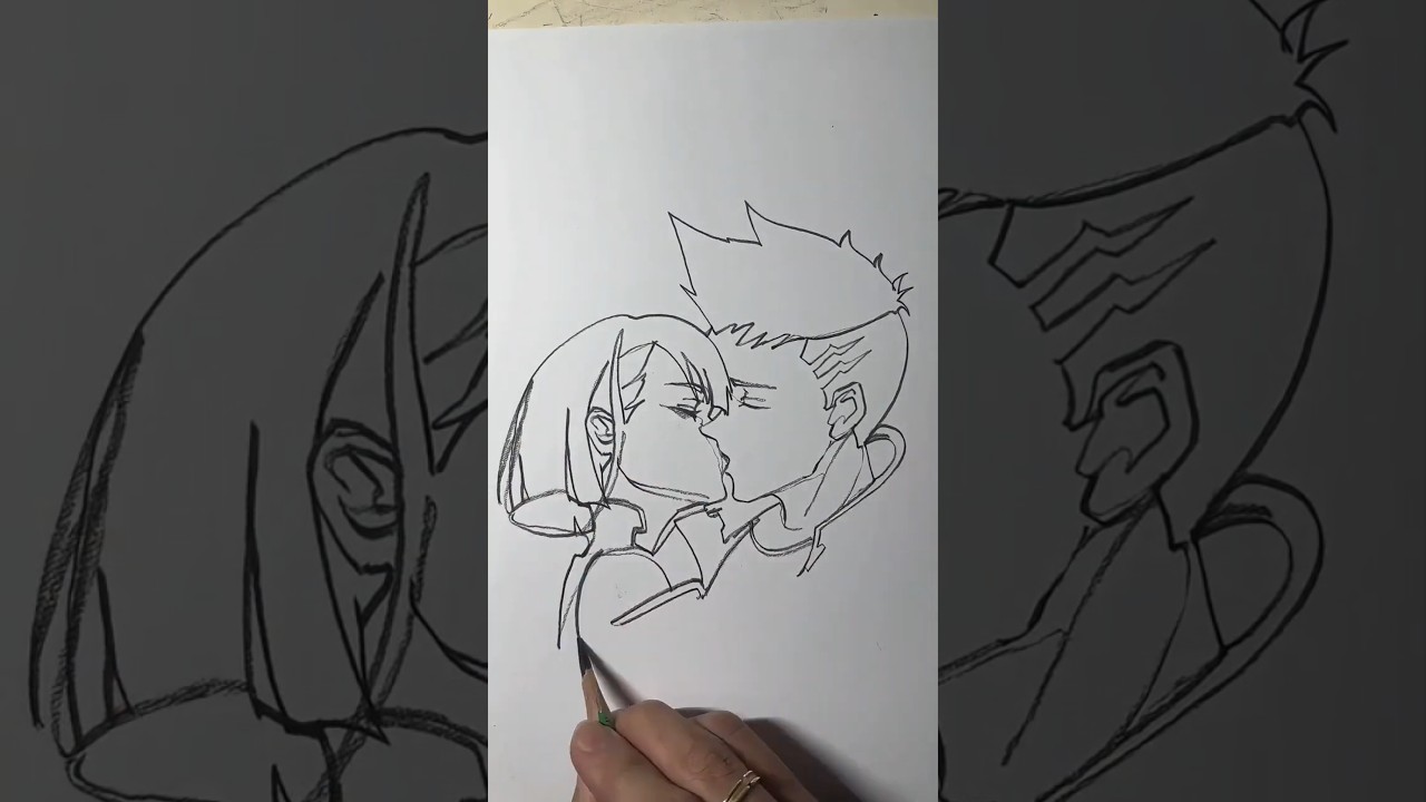Let's Go to the Moon Together! 🌙💙 | Romantic Kissing Drawing