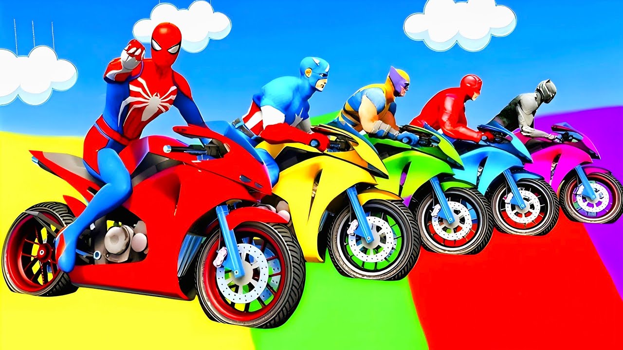 SPIDER MAN against RUMI on Motorcycle in RAINBOW SPIDERS BRIDGE - GTA MULTIVERSE???Grand GTA 