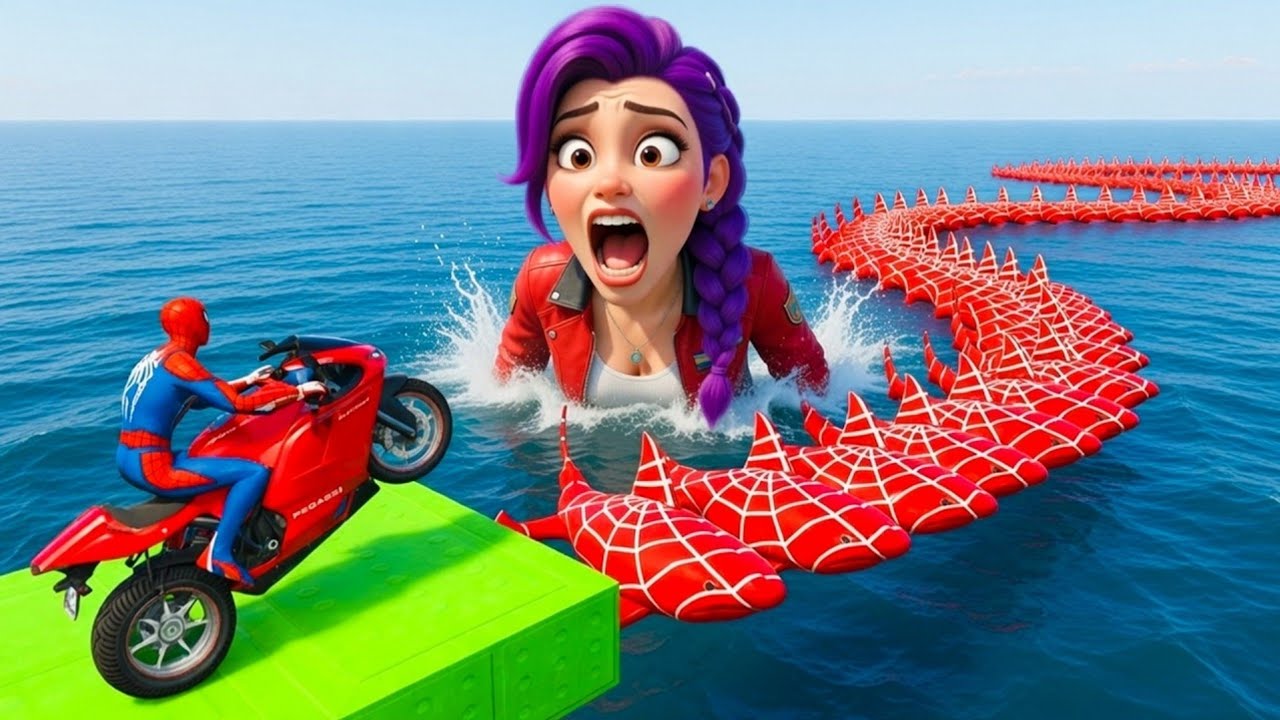 SPIDER MAN against RUMI on Motorcycle in RAINBOW SPIDERS BRIDGE - HUNTER SPIDO - GTA MULTIVERSE??