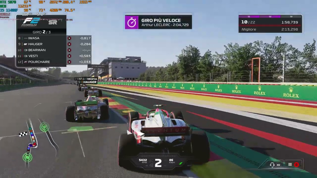 F1® 24 F2 Race - Rtx 5070 Intel I5 11400F DLSS 2K  Max Settings