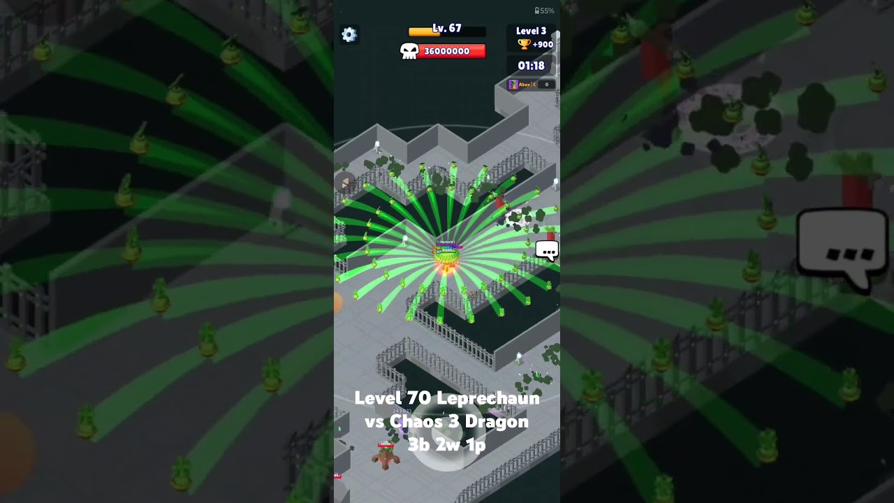 [Hunt Royale] 1M+ HP! Level 70 Leprechaun vs 36m HP Chaos 3 Dragon