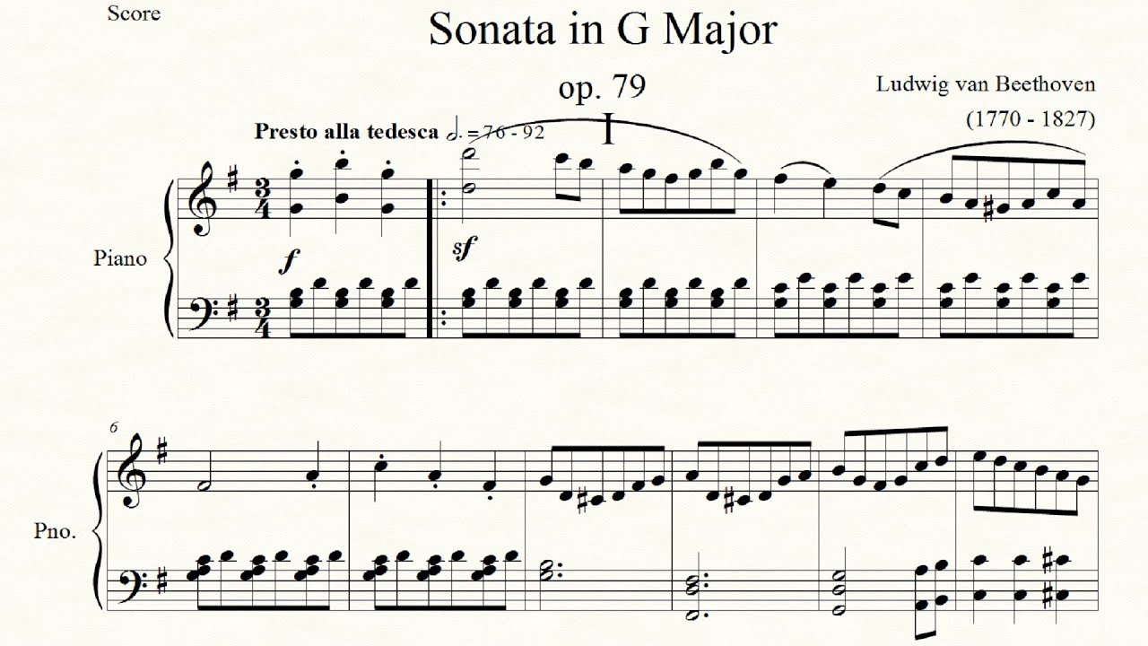 Sonata in G Major (op. 79) First Movement - Ludwig van Beethoven - Piano Repertoire 9