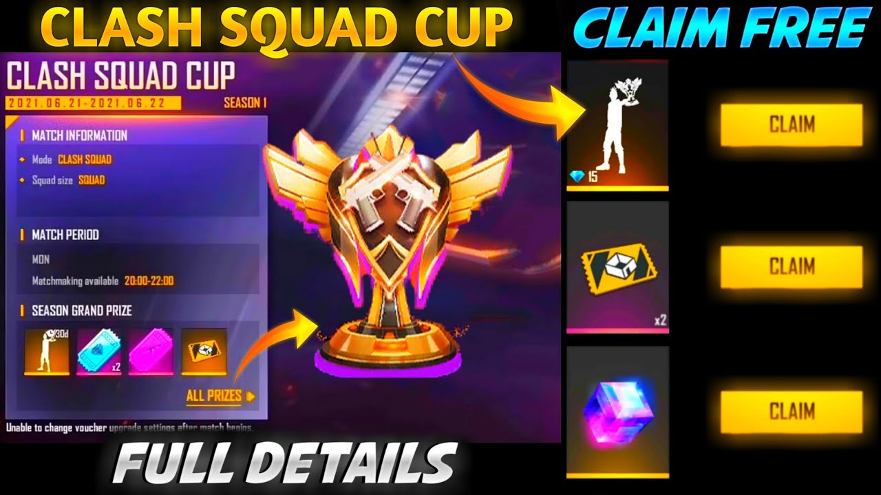 Free Fire Clash Squad Cup | Clash Squad Tournament | Clash Squad Cup Full Details | Free Emote Claim
