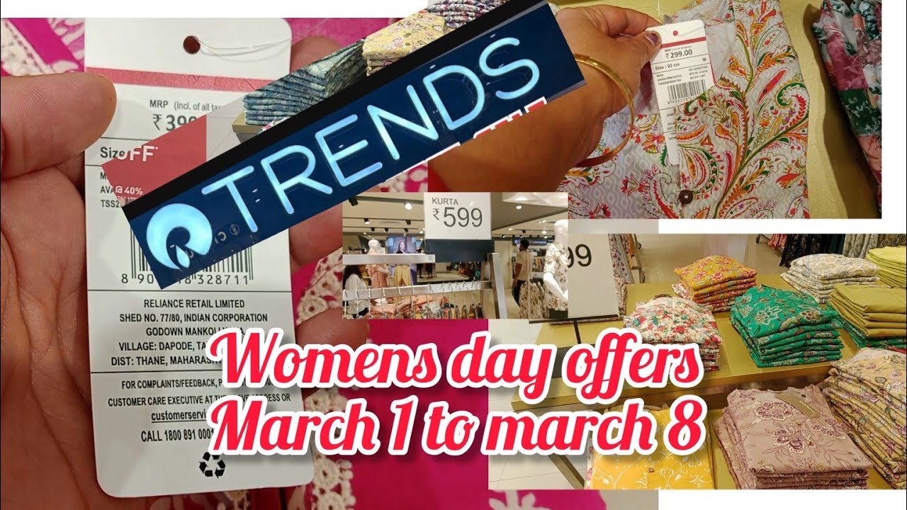 Trends womens day 2025 Offers 🌞 summer cotton collection Reliance trends bill 1500 pay 1000 only