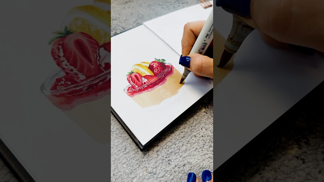 Fruit mousse 🍓 Food illustration \ Realistic art 
