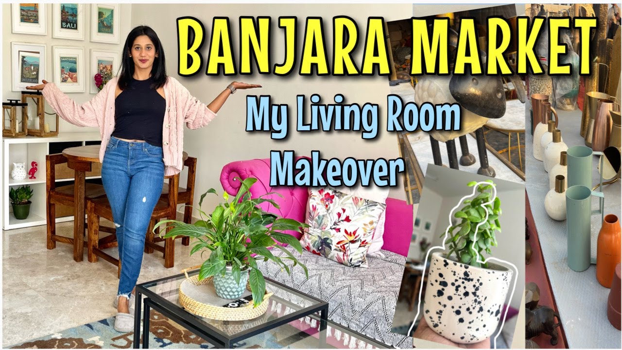 Banjara Market Gurgaon- My rented living room makeover- Home decor shopping & Haul