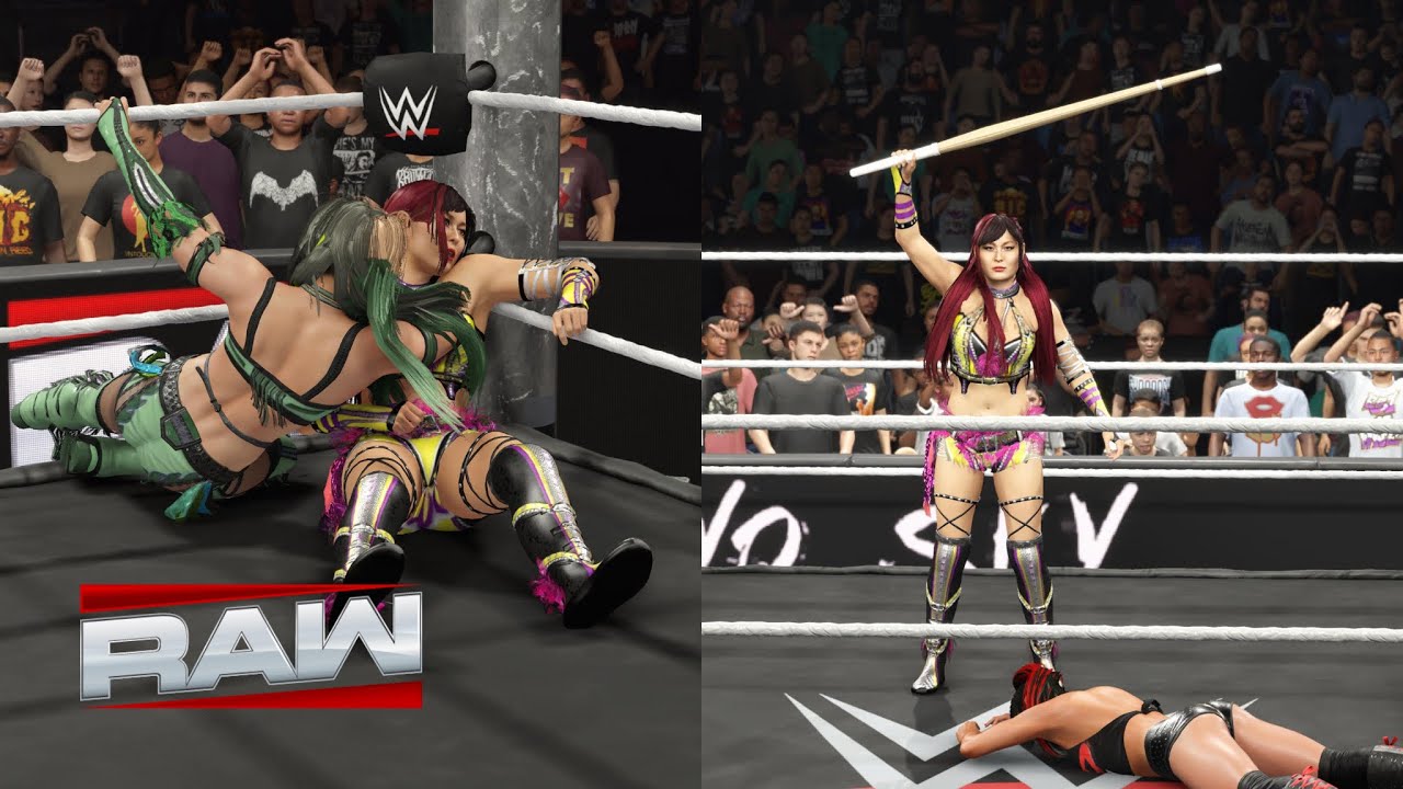 WWE 2K25 RAW - KAIRI SANE VS. IYO SKY - ROXANNE PEREZ ATTACKS