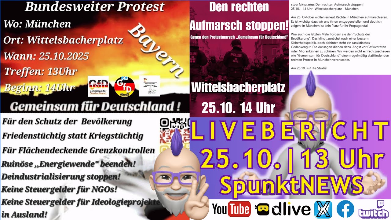 💥📢Livebericht - GfD Demo UND linksextreme Gegendemo, &uuml;brigens BEIDE am Wittelsbacherplatz💥
