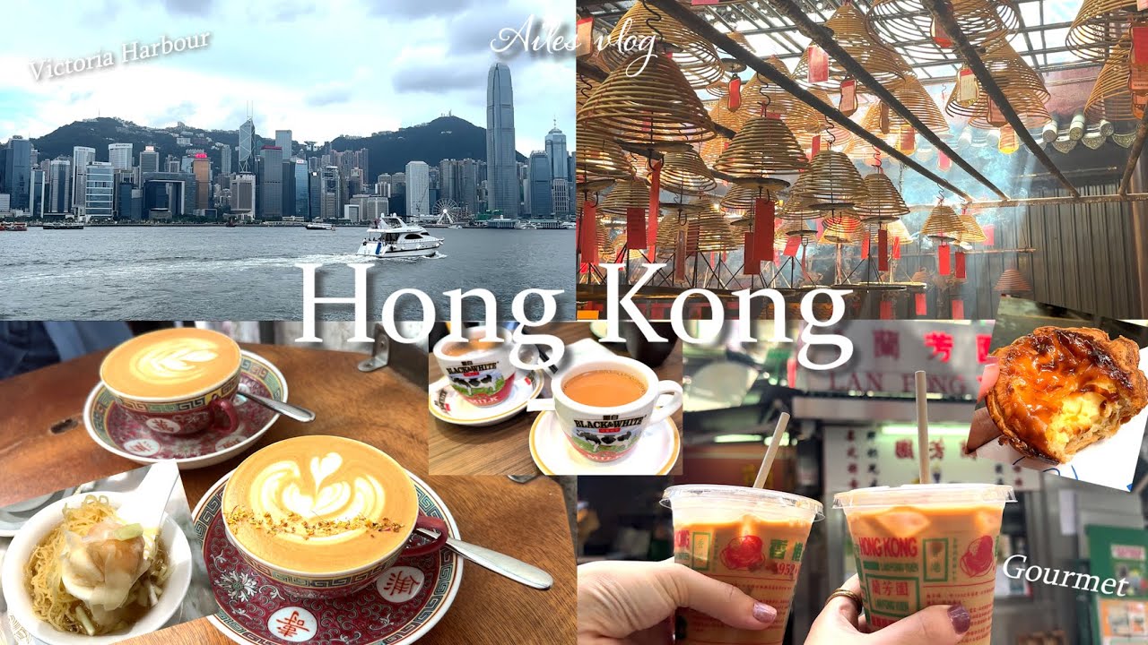 １日で大満喫の観光・グルメ旅🧋🥟🍜香港vlog｜香港ミルクティー🧋大行列店エッグタルト🥚人気カフェ☕文武廟🛕ビクトリアハーバー⚓