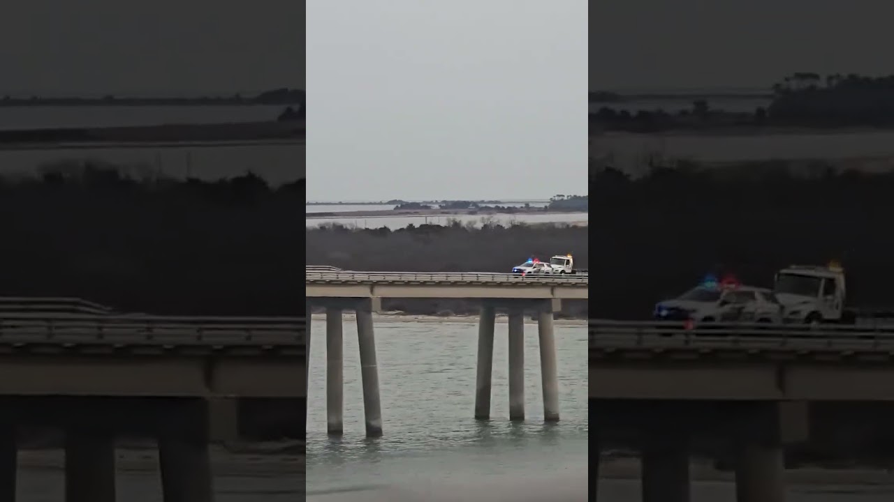 Truck goes over Chesapeake Bay Bridge-Tunnel