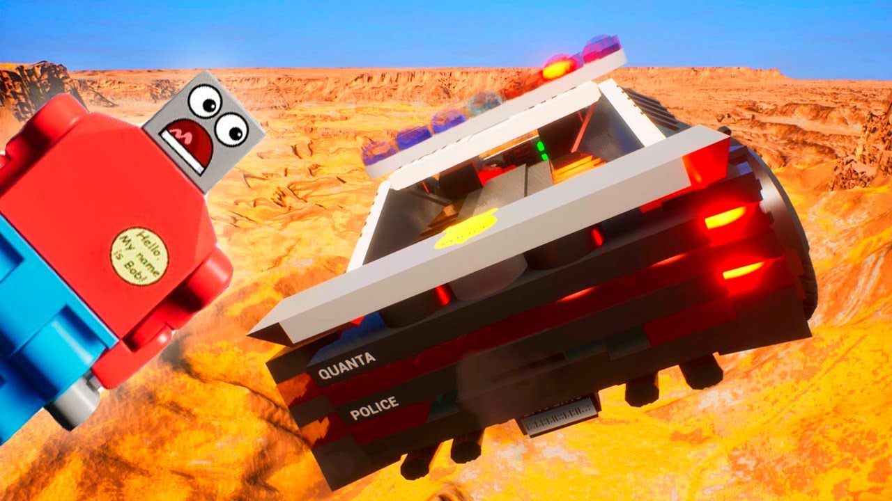 Super Lego Smooth Ramp Softbody Car Jumps the Bridge | Brick Rigs