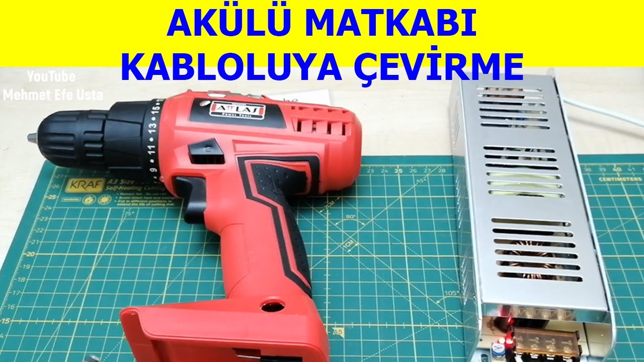 Akülü Matkabı Kablolu Matkaba Çevirme (12 volt kablolu matkap)