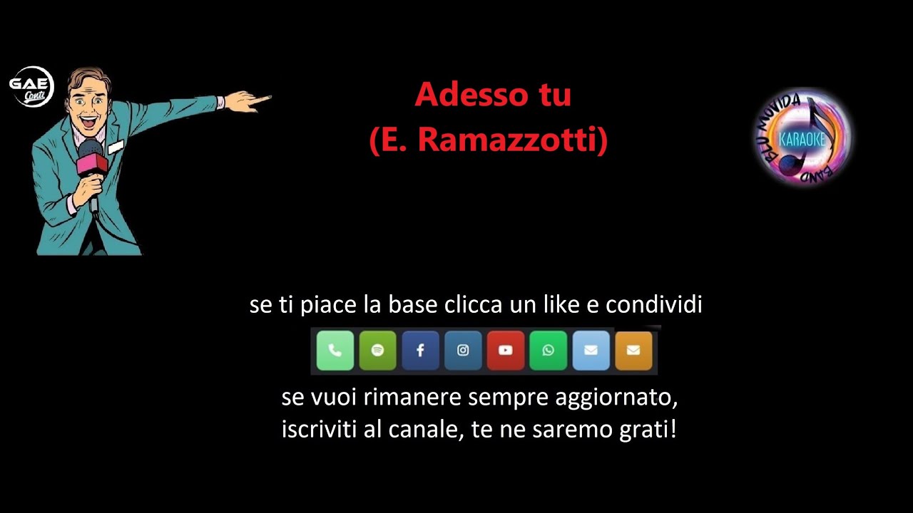 Adesso tu  - (E. Ramazzotti) base Karaoke -   (BluMovida Band)