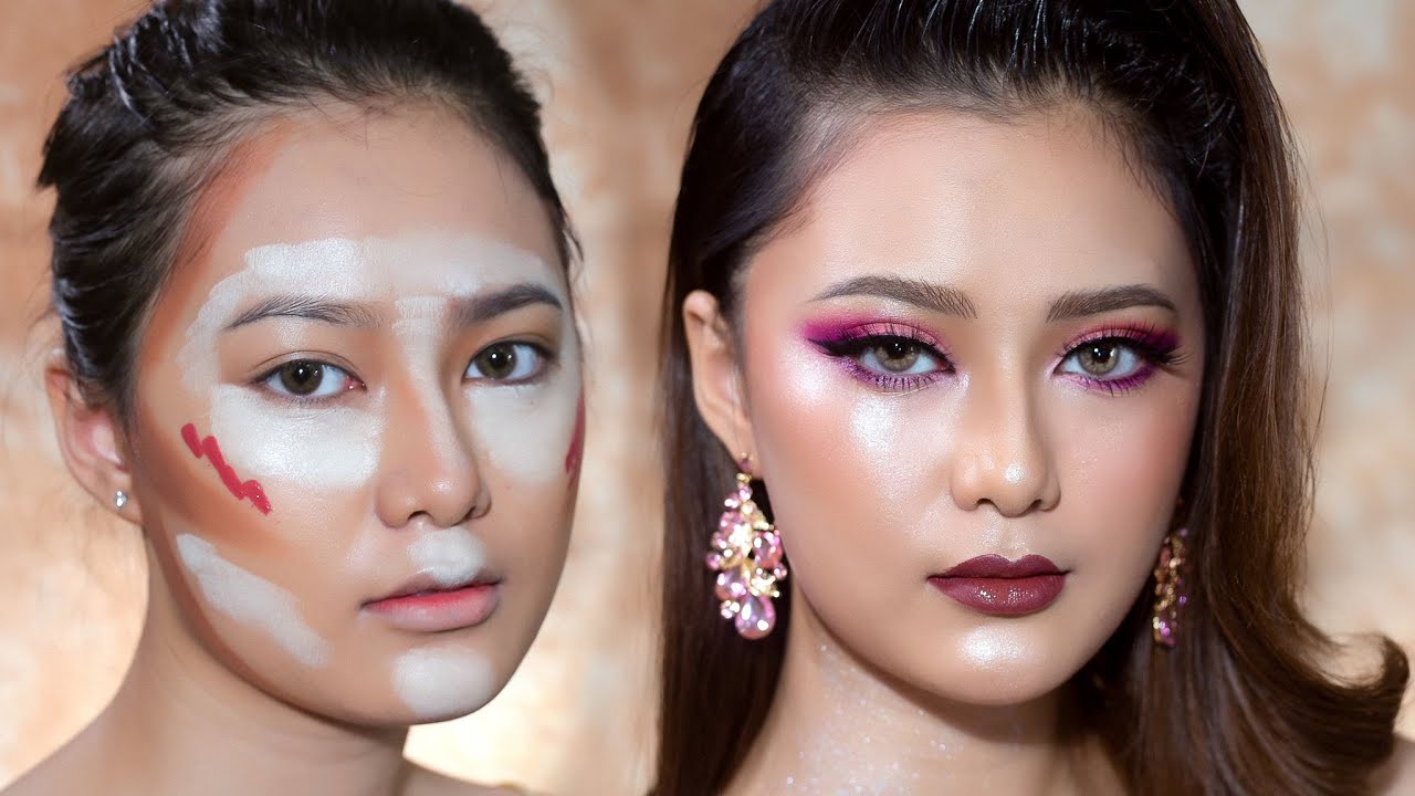 Trang Điểm Tạo Khối Cho Khuôn Mặt Tròn/ Makeup Tutorial For Round Chubby Face/Hùng Việt Makeup