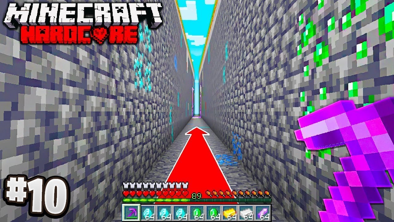 Men Hardcore Minecraftda BIR CHIZIQDA 100,000 blok qazidim (1-qism)