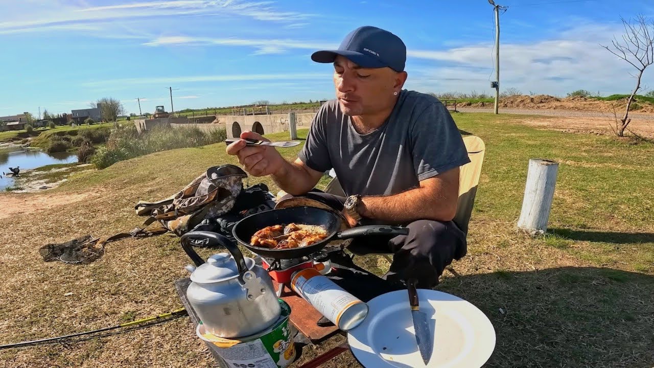 Pesca y cocina, APARECE UNA SERPIENTE. Pesca urbana outdoors, camping