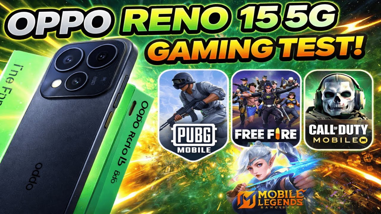 Oppo Reno 15 5G Gaming Test | PUBG, FREEFIRE, COD & MOBILE LEGENDS ⚡️✨
