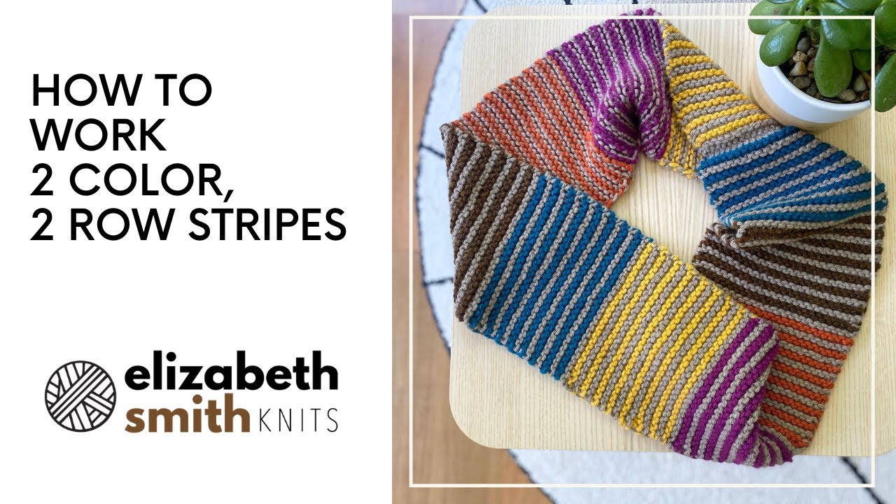 2 color 2 row stripes (Carry-Up Method for Working with 2 Skeins)