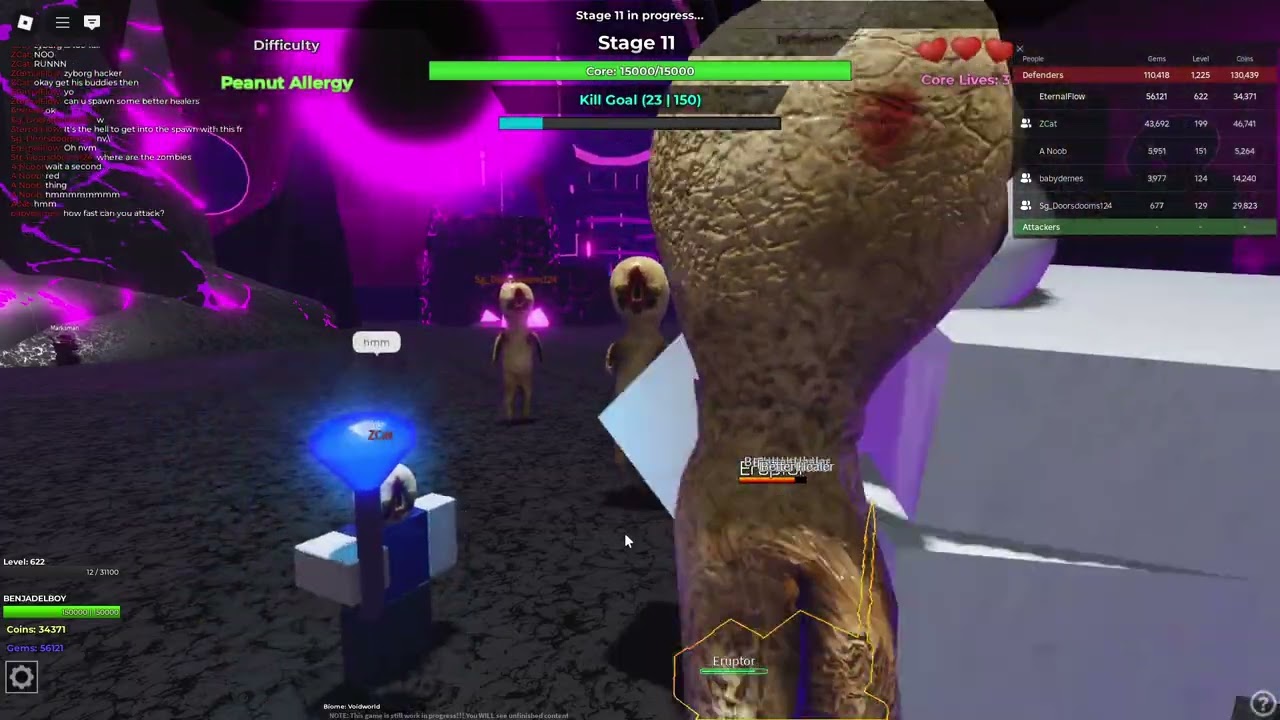 SCP-173 Peanut Allergy in Tower Battles: Core Defenders | ROBLOX