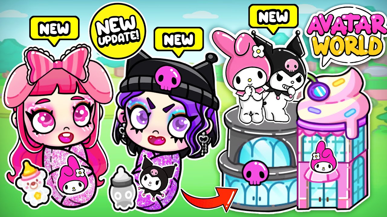 เรื่องราวชีวิตตั้งแต่เด็กจนโตของ MY MELODY และ KUROMI | Hello Kitty ใน  Toca Boca vs Avatar World
