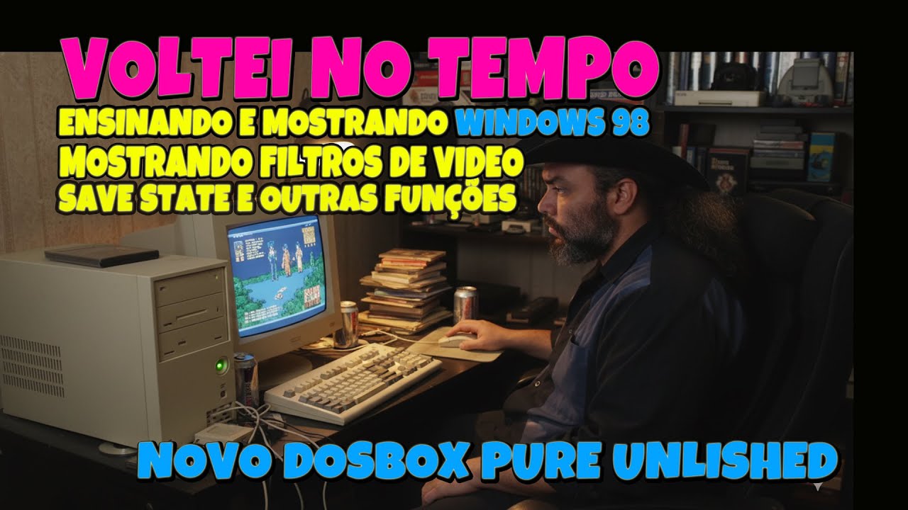 MAIS FUNÇÕES IMPRESSIONANTES no novo DOSBOX PURE, como instalar Windows, jogos, filtros e Save State