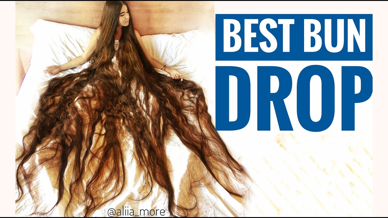 Bundrop Challenge - Best bun drop!  #longhair#bundrop#hair