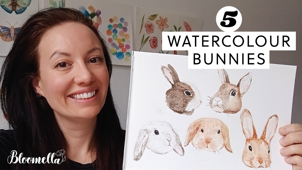 5 Watercolour Bunnies Anyone Can Paint 🐰 | Bloom in 5 Spring - Easy Easter Painting