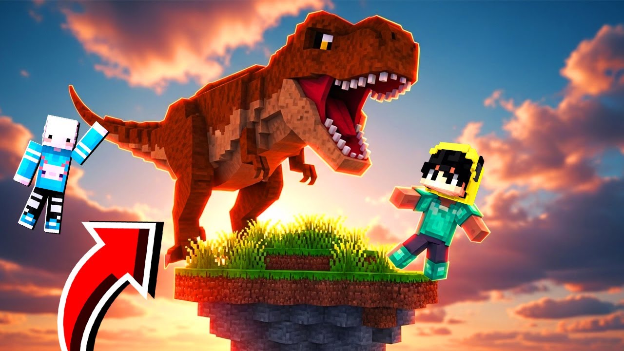 TEK BLOK'TA TREX EVCİLLEŞTİRDİK! - Minecraft