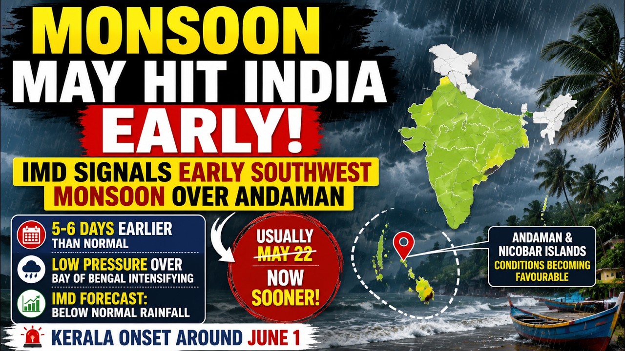 Monsoon May Hit India Early! IMD Signals Early Southwest Monsoon Over Andaman