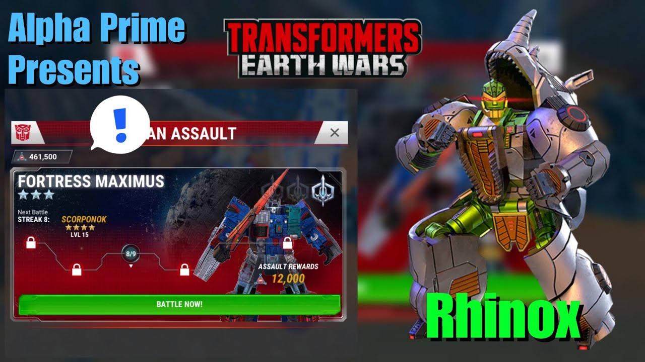 Powerleveling Z14 w/ Rhinox!!! Titan catch up bundle for Fort max!!?!?! Transformers Earth Wars
