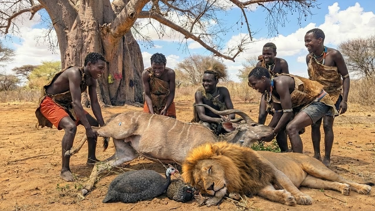 Supervivencia Real en &Aacute;frica: Tribu Hadzabe y Caza Ancestral de Ant&iacute;lope y Le&oacute;n Salvaje