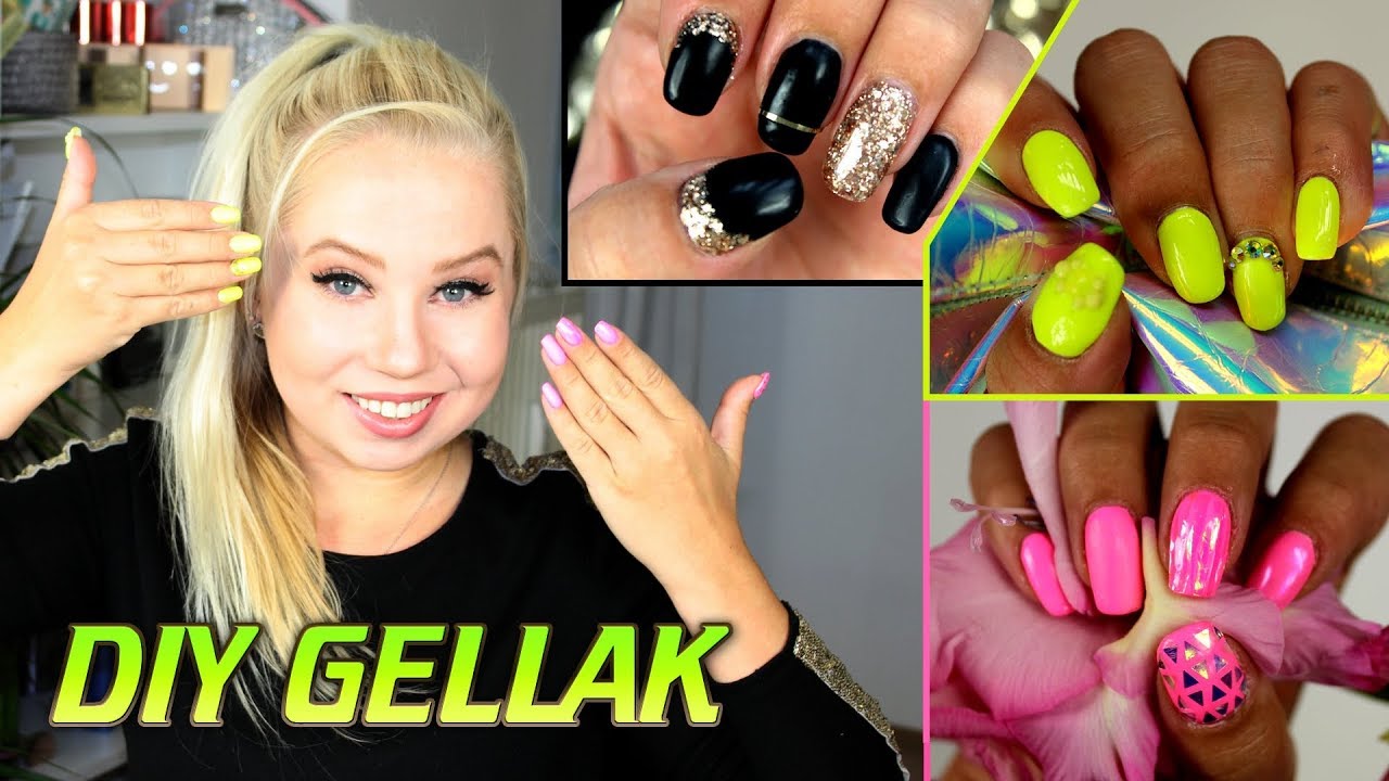 4x DIY NEHTY: Mramor, Neon, Black&Gold, celý postup + sundávání acetonem!