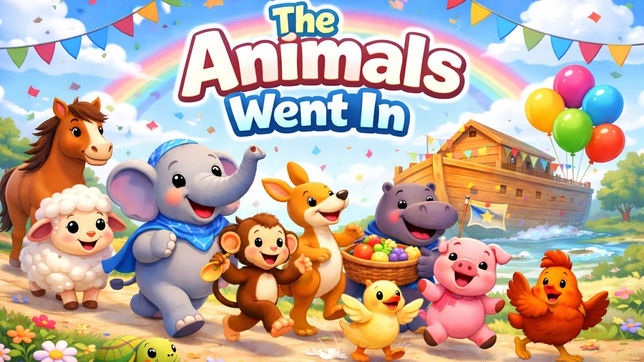 The Animals Went In 🐘🐒🎉 | Fun Parade Song for Kids | Counting & Teamwork