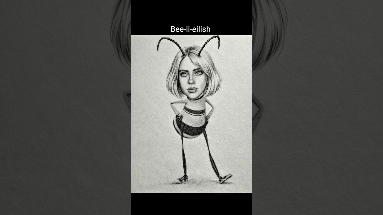Popular music artist & their drawings prt-2 #billieeilish #edsheeran #harrystyles #zayn #shorts #art