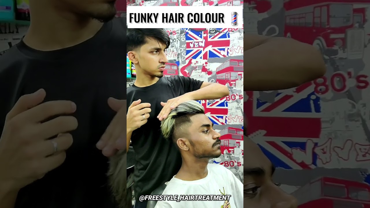 Funky Hair Colour for Boys | Off White Hair colour | Funky Hair Look | New Hair Look